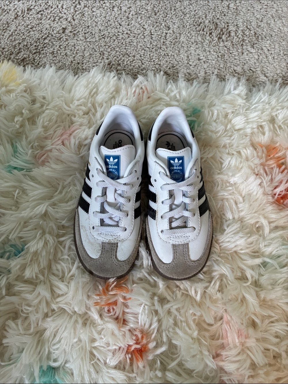 adidas Kids White and Black Retro Runner Sneakers
